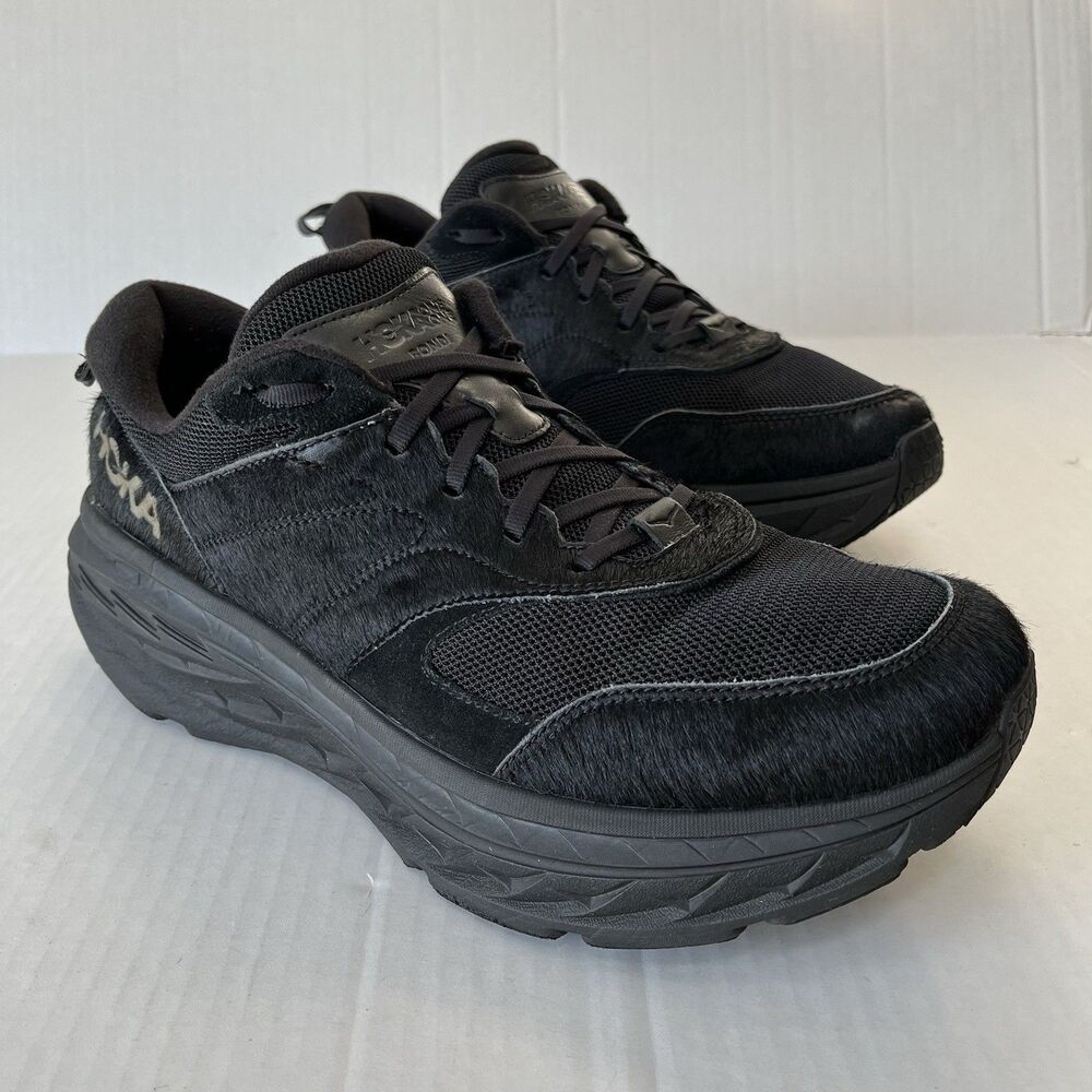 Hoka One One X Engineered Garments Bondi L Black/Cow Hair Athletic Shoes M 14